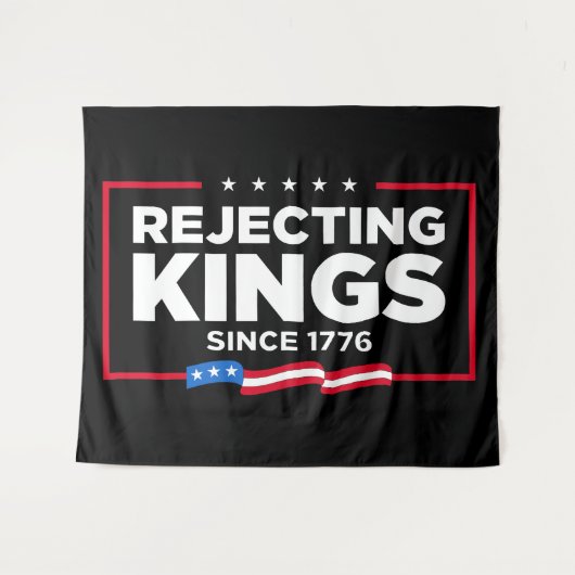 1776年の愛国的なアメリカ国旗からの王の拒絶 タペストリー (正面(横))