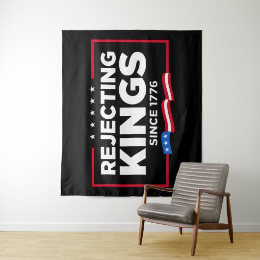 1776年の愛国的なアメリカ国旗からの王の拒絶 タペストリー (インサイチュ)