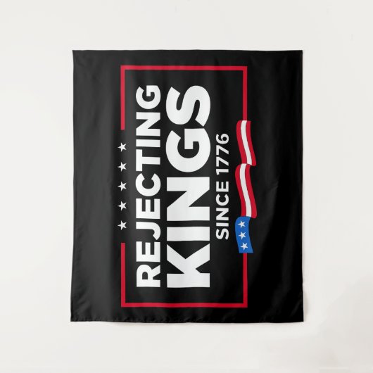 1776年の愛国的なアメリカ国旗からの王の拒絶 タペストリー (正面)