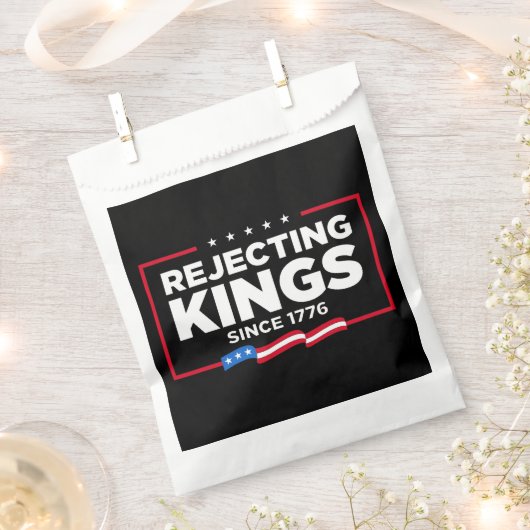 1776年の愛国的なアメリカ国旗からの王の拒絶 フェイバーバッグ (クリップ留めされた状態)