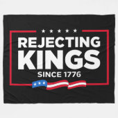 1776年の愛国的なアメリカ国旗からの王の拒絶 フリースブランケット (正面(横))