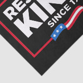 1776年の愛国的なアメリカ国旗からの王の拒絶 薄葉紙 (詳細)