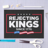 1776年の愛国的なアメリカ国旗からの王の拒絶 薄葉紙 (クラフト)