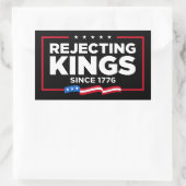 1776年の愛国的なアメリカ国旗からの王の拒絶 長方形シール (バッグ)