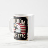 1776年の愛国的なマグカップ以来の自由 コーヒーマグカップ (正面左)