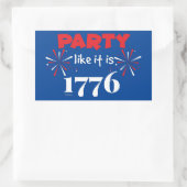1776年の独立記念日のようなおもしろいパーティー 長方形シール (バッグ)