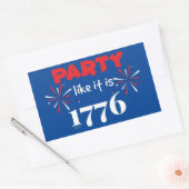 1776年の独立記念日のようなおもしろいパーティー 長方形シール (封筒)