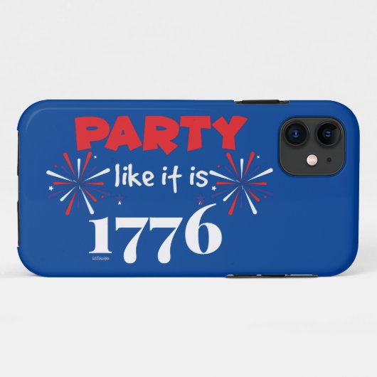 1776年の独立記念日のようなおもしろいパーティー Case-Mate iPhoneケース (裏面(横))