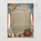 1776年の米国独立宣言 ポストカード (正面)