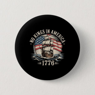 1776年の精神からアメリカの王は無い愛国心 缶バッジ
