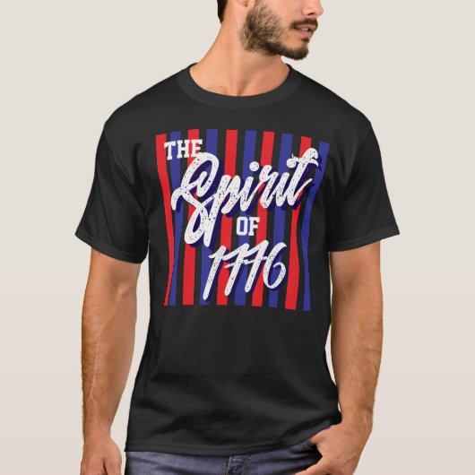 1776年の精神 7月4日Tシャツ Tシャツ (正面)