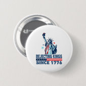 1776年の自由の女神から王を拒絶4 缶バッジ (正面&裏面)