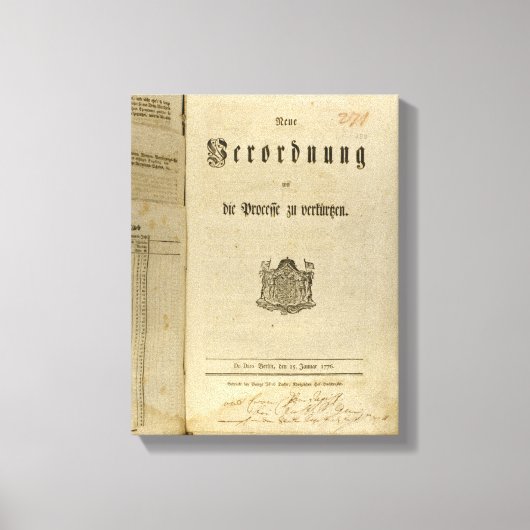 1776年の訴訟 キャンバスプリント (正面)