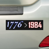 1776年は1984年より大きいです バンパーステッカー (車上)