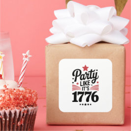 1776年みたいにパーティしよう | 面白い7月4日アメリカTシャツ スクエアシール