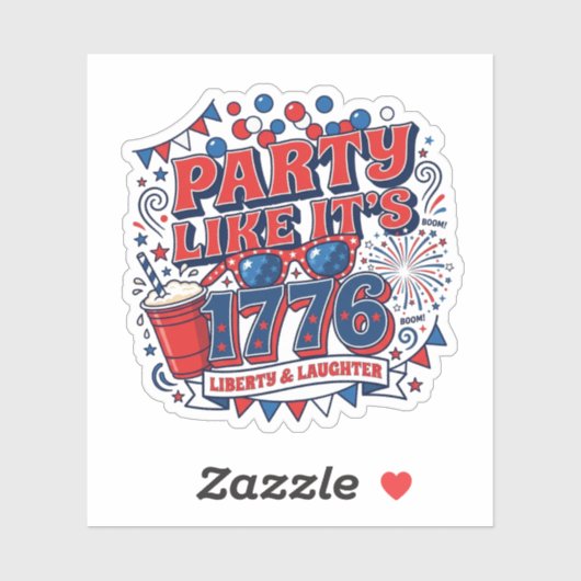 1776年みたいにパーティしよう 4th of Julyのお祝いに  シール (シート)