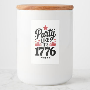 1776年みたいにパーティしよう   4th of July アメリカ おもしろTシャツ フードラベル