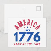 1776年より自由の国アメリカ ポストカード (正面/裏面)