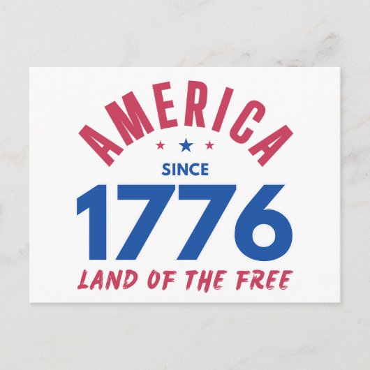 1776年より自由の国アメリカ ポストカード (正面)