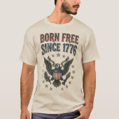 1776年より自由の精神で USA愛国主義者 ヴィンテージイーグル Tシャツ (正面)