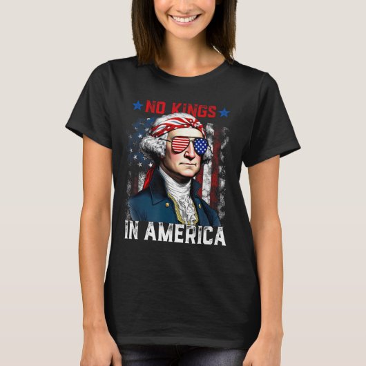 1776年アメリカ合衆国のNo Kings In America Usa Shirt 4 Th Of Tシャツ (正面)