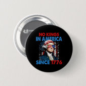 1776年アメリカ国旗のデモク以来、アメリカで王救達はいない 缶バッジ (正面&裏面)