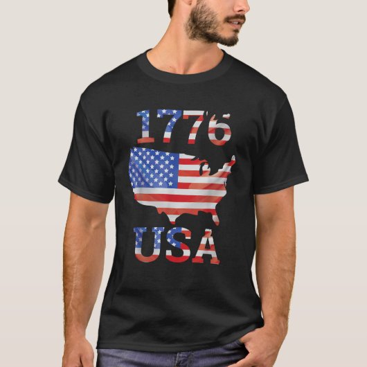 1776年アメリカ国旗アメリカ以来7月4日 Tシャツ (正面)