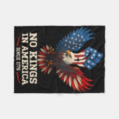 1776年アメリカ国旗5以来、アメリカでは王はいない フリースブランケット (正面(横))