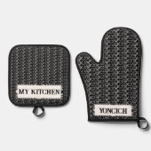 1776年ケネス・ヨンチッチ著 鍋つかみ&鍋敷きセット (正面)