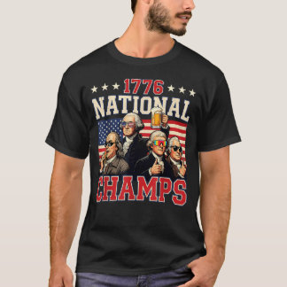 1776年チャンピオン アメリカ愛にあふれた面白いデザイン Tシャツ