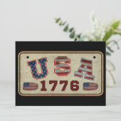 1776年ヴィンテージアメリカ国旗 招待状 (スタンド正面)