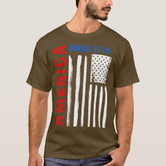 1776年以来のアメリカ国旗の青い赤の白 Tシャツ