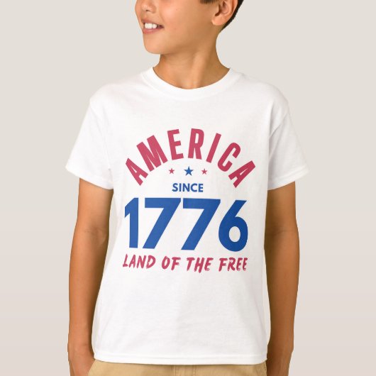 1776年以来のアメリカ 自由の国 Tシャツ (正面)