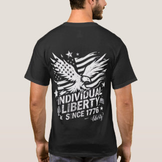1776年以来の個人の自由 アメリカワシンファザーグラフ Tシャツ