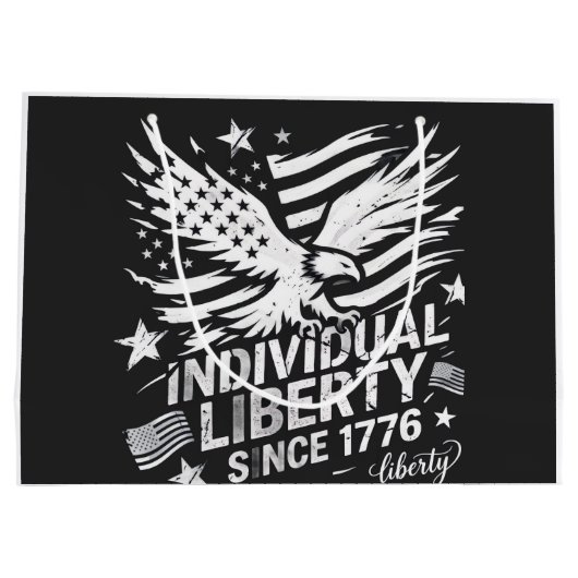 1776年以来の個人の自由 愛国的なラージギフト ラージペーパーバッグ (裏面)