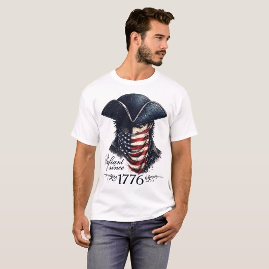 1776年以来の反骨精神溢れる愛国グラフィック Tシャツ (正面フル)