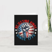 1776年以来の王を拒否するハンドグリップデザイン カード (正面)