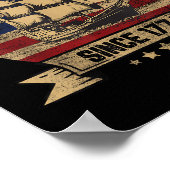 1776年以来の王を拒否するヴィンテージ愛国的なアメリカ ポスター (角)