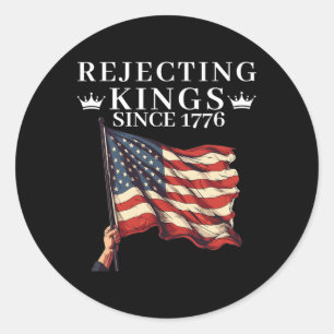 1776年以来の王を拒絶するアメリカヴィンテージ国旗4 ラウンドシール