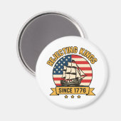 1776年以来の王を拒絶するアメリカヴィンテージ マグネット (正面/裏面)