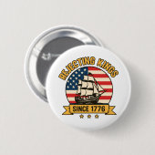 1776年以来の王を拒絶するアメリカヴィンテージ 缶バッジ (正面&裏面)