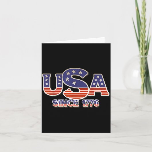 1776年以来のUSA アメリカ独立記念日 7月4日 カード (正面)