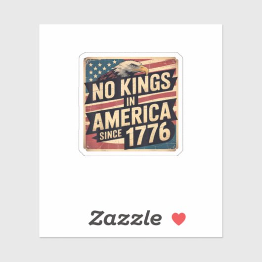 1776年以来アメリカに王はいない アメリカ国旗 デコレーション シール (シート)