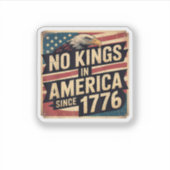 1776年以来アメリカに王はいない アメリカ国旗 デコレーション シール (正面)