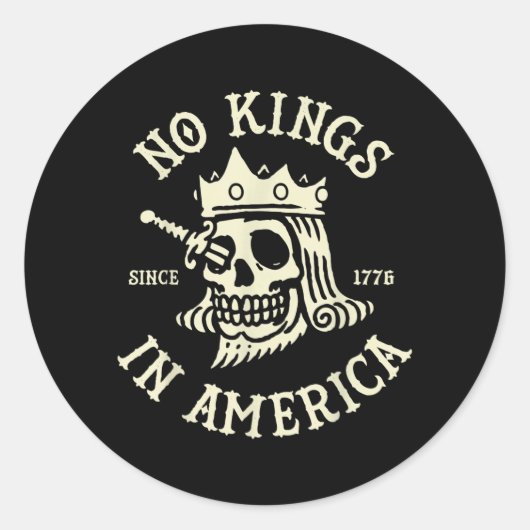 1776年以来アメリカに王はいない ドクロ ラウンドシール (正面)