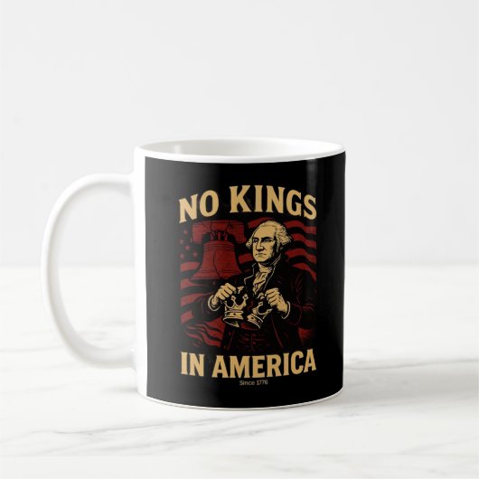 1776年以来アメリカに王はいない 反ドナルド・トランプ コーヒーマグカップ (左)