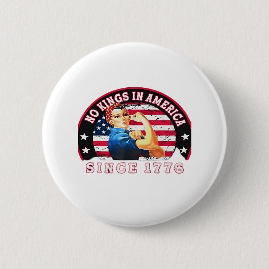 1776年以来アメリカに王はいない USA フラグ Save Esse 缶バッジ (正面)