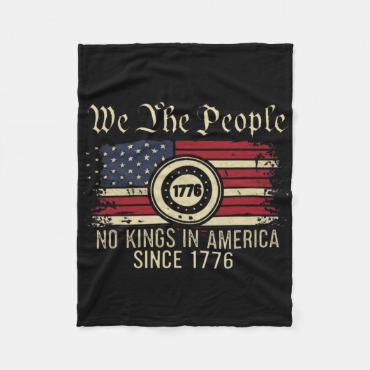 1776年以来アメリカに王様はいない タコだらけ フリースブランケット (正面)