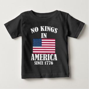 1776年以来アメリカに王様はいない 愛国旗 ベビーTシャツ