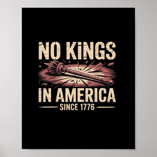 1776年以来アメリカに王様はいない 王様フリー クラシックTシャツ ポスター (正面)